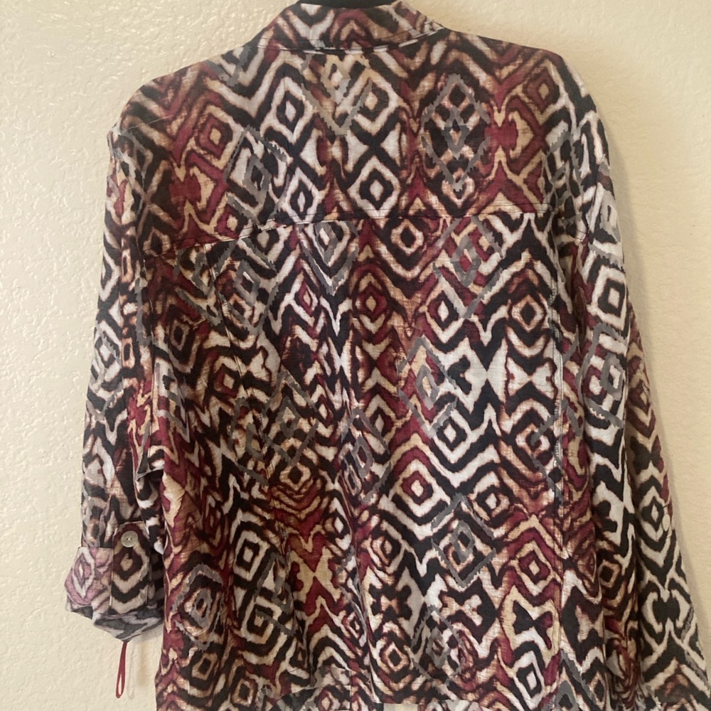 Ruby Rd. Multicolor Geometric Blouse - Picture 2 of 3